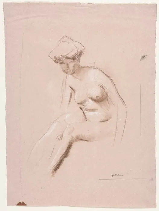 Framed Print : Seated Nude, fourth quarter 1800s or first third 1900s. Creator: Jean Louis Forain (French Framed Print : Seated Nude, fourth quarter 1800s or first third 1900s. Creator: Jean Louis Forain (French