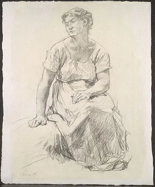 Seated Peasant Woman, c. 1885. Creator: Leon Augustin Lhermitte (French, 1844-1925)