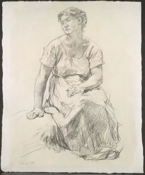 Framed Print : Seated Peasant Woman, c. 1885. Creator: Leon Augustin Lhermitte (French, 1844-1925) Framed Print : Seated Peasant Woman, c. 1885. Creator: Leon Augustin Lhermitte (French, 1844-1925)