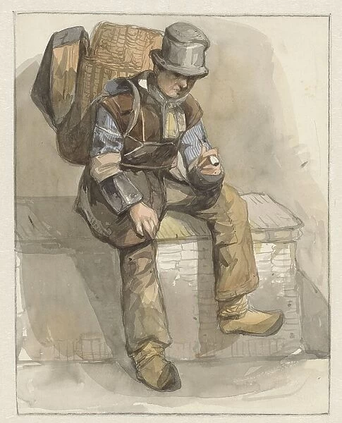 Seated peddler, 1834-1862. Creator: Pieter Marinus van de Laar