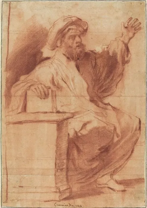 Framed Print : Seated Prophet. Creator: Guercino Framed Print : Seated Prophet. Creator: Guercino