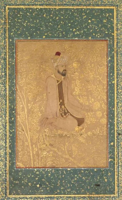 Framed Print : Seated Scholar, Border Fragment from the Teheran / Berlin album, c. 1605-1610. Creator: Unknown Framed Print : Seated Scholar, Border Fragment from the Teheran / Berlin album, c. 1605-1610. Creator: Unknown