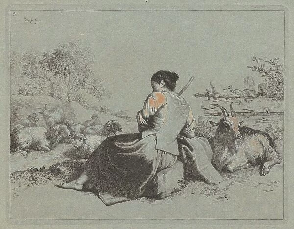 Seated Shepherdess, 1762. Creator: Francesco Londonio