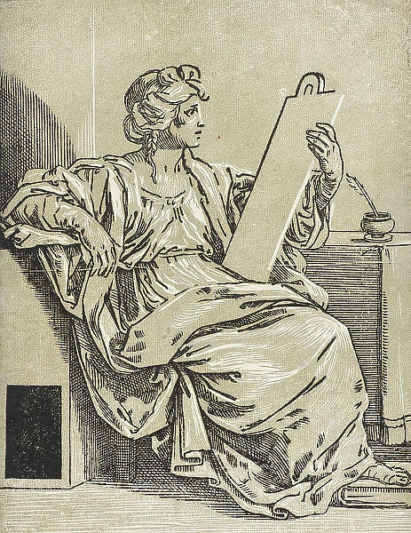 Seated Sibyl with Tablet, c1640. Creators: Bartolomeo Coriolano, Guido Reni