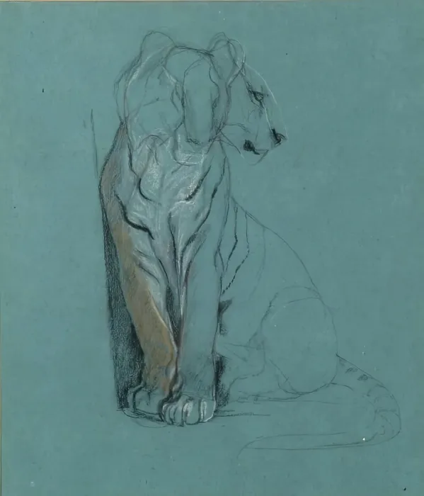 Framed Print : A Seated Tiger, 1900-1910. Creator: John MacAllan Swan Framed Print : A Seated Tiger, 1900-1910. Creator: John MacAllan Swan