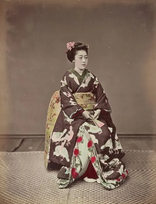 Framed Print : Seated Woman, 1870s-1890s. Creator: Kusakabe Kimbei Framed Print : Seated Woman, 1870s-1890s. Creator: Kusakabe Kimbei