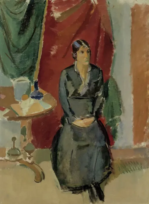 Framed Print : Seated Woman in Black, 1918-1919. Creator: Karl Isakson Framed Print : Seated Woman in Black, 1918-1919. Creator: Karl Isakson