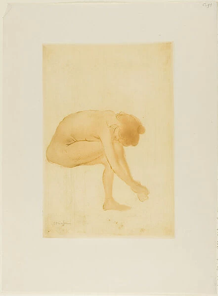 Seated Woman Drying Her Feet, 883. Creator: Theophile Alexandre Steinlen
