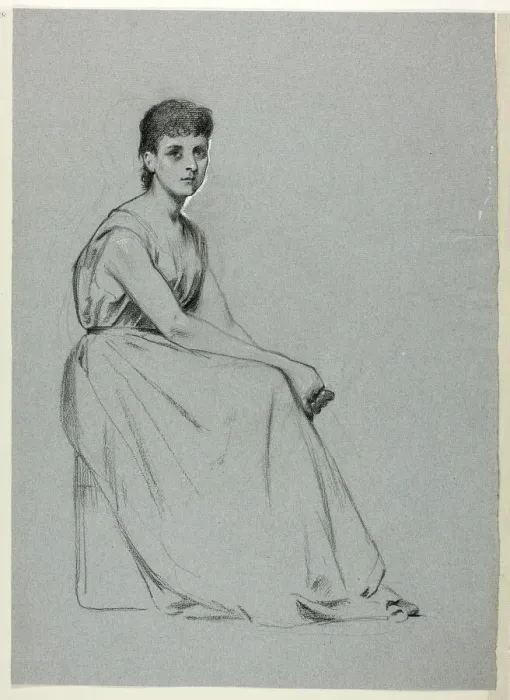 Framed Print : Seated Woman Facing Right, n. d. Creator: Henry Stacy Marks Framed Print : Seated Woman Facing Right, n. d. Creator: Henry Stacy Marks