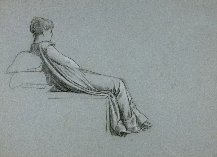 Framed Print : Seated Woman Leaning on Pillows, n. d. Creator: Henry Stacy Marks Framed Print : Seated Woman Leaning on Pillows, n. d. Creator: Henry Stacy Marks