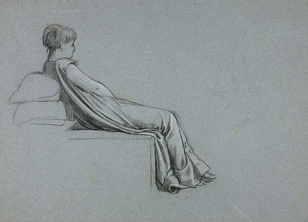 Seated Woman Leaning on Pillows, n. d. Creator: Henry Stacy Marks