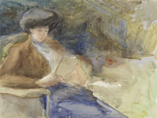 Seated woman reading, 1865-1913. Creator: Abrahamina Arnolda Louisa Hubrecht