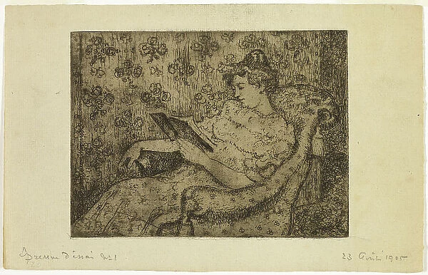 Seated Woman Reading, 1905. Creator: Georges Lemmen