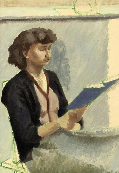 Seated woman reading, c1953. Creator: Shirley Markham