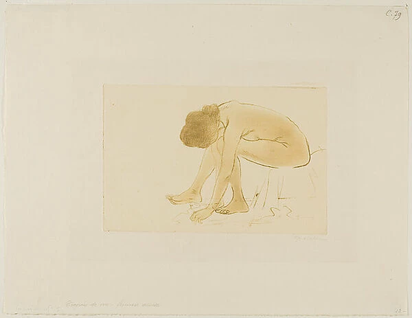 Seated Woman Wiping Her Feet, 852. Creator: Theophile Alexandre Steinlen