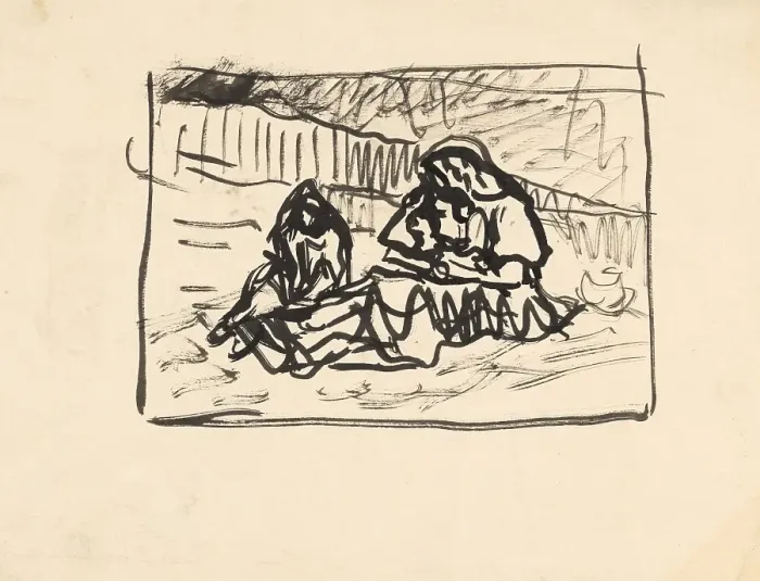 Framed Print : Seated Women, 1940-1944. Creator: Arnold Peter Weisz-Kubincan Framed Print : Seated Women, 1940-1944. Creator: Arnold Peter Weisz-Kubincan