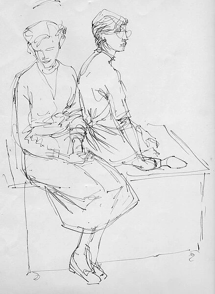 Two seated women, 1953. Creator: Shirley Markham