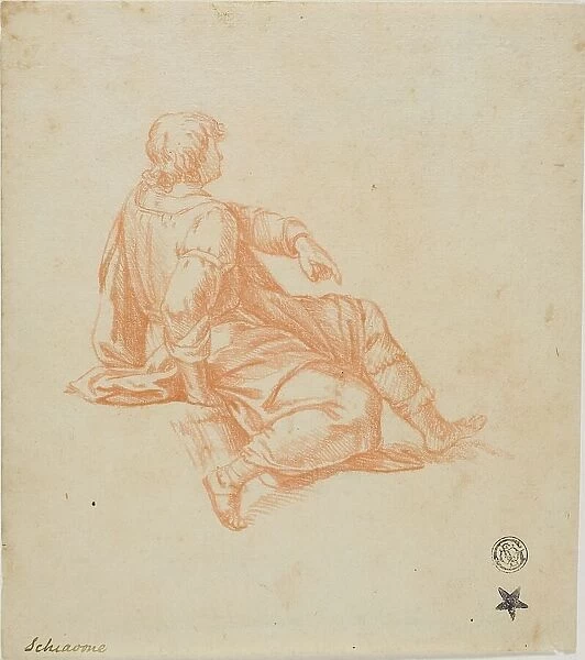 Seated Youth in Profile, 18th century. Creators: Unknown, Andrea Schiavone