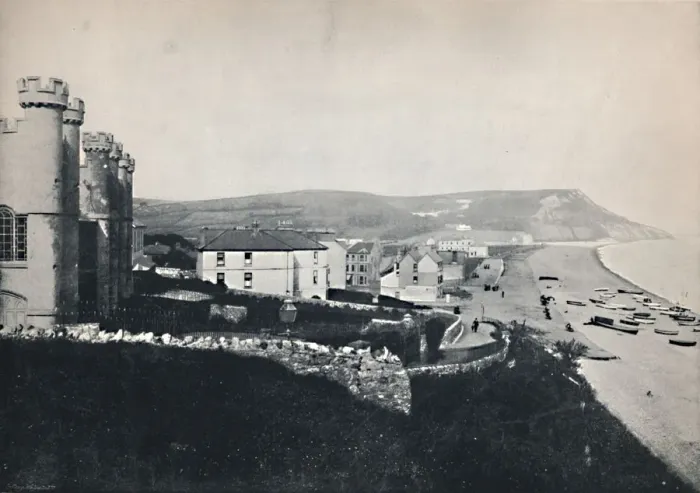 Framed Print : Seaton - Looking Towards White Cliff, 1895 Framed Print : Seaton - Looking Towards White Cliff, 1895