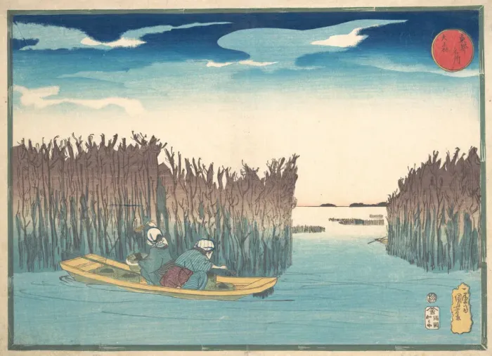 Framed Print : Seaweed Gatherers at Omori, 1797-1861. Creator: Utagawa Kuniyoshi Framed Print : Seaweed Gatherers at Omori, 1797-1861. Creator: Utagawa Kuniyoshi