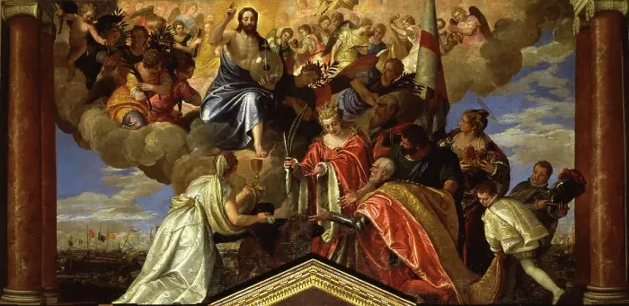 Framed Print : Sebastiano Venier giving thanks to the Redeemer after the Battle of Lepanto, 1582. Creator: Veronese, Paolo (1528-1588) Framed Print : Sebastiano Venier giving thanks to the Redeemer after the Battle of Lepanto, 1582. Creator: Veronese, Paolo (1528-1588)