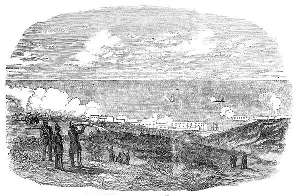 Sebastopol Batteries Firing at an Austrian Vessel, 1854. Creator: Unknown