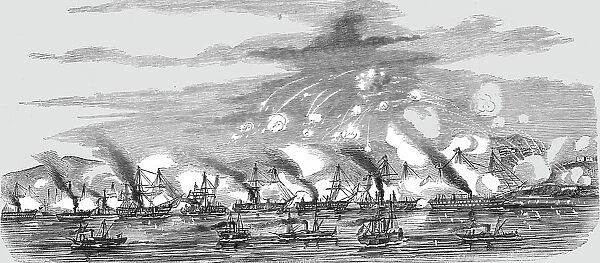 Sebastopol; Combined Naval Attack on the Russian Forces of Sebastopol, 1854. Creator: Unknown