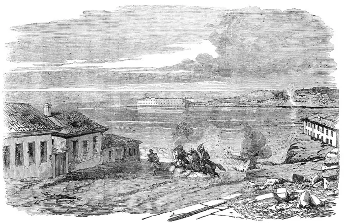 Framed Print : Sebastopol - Entrance to the Harbour, near Fort Nicholas - sketched by E. A. Goodall, 1856. Creator: Edward Alfred Goodall Framed Print : Sebastopol - Entrance to the Harbour, near Fort Nicholas - sketched by E. A. Goodall, 1856. Creator: Edward Alfred Goodall