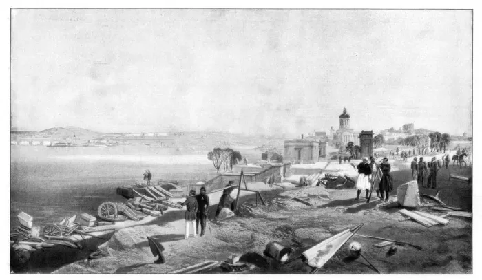 Framed Print : Sebastopol from the Rear of Fort Nicholas, 1900. Artist: William Simpson Framed Print : Sebastopol from the Rear of Fort Nicholas, 1900. Artist: William Simpson