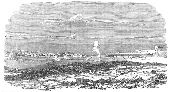 Framed Print : Sebastopol during the Siege - general view, 1854. Creator: Unknown Framed Print : Sebastopol during the Siege - general view, 1854. Creator: Unknown