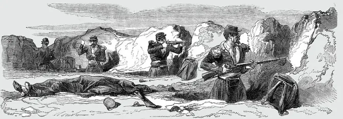 Framed Print : Sebastopol; Tirailleurs, or Sharpshooters, in the Trenches, 1854. Creator: Unknown Framed Print : Sebastopol; Tirailleurs, or Sharpshooters, in the Trenches, 1854. Creator: Unknown