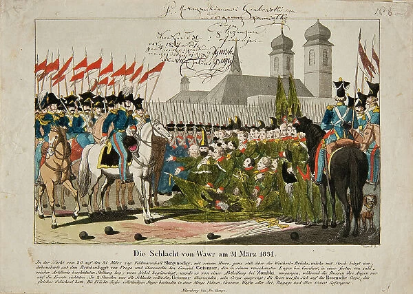 The Second battle of Wawer on 31 March 1831, 1831. Creator: Wunder, Georg Benedikt (1786-1858)