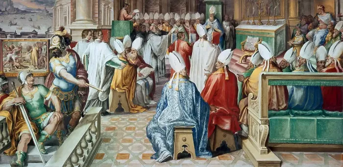 Framed Print : The Second Council of Constantinople, ca 1585-1590. Creator: Nebbia, Cesare (1536-1614) Framed Print : The Second Council of Constantinople, ca 1585-1590. Creator: Nebbia, Cesare (1536-1614)