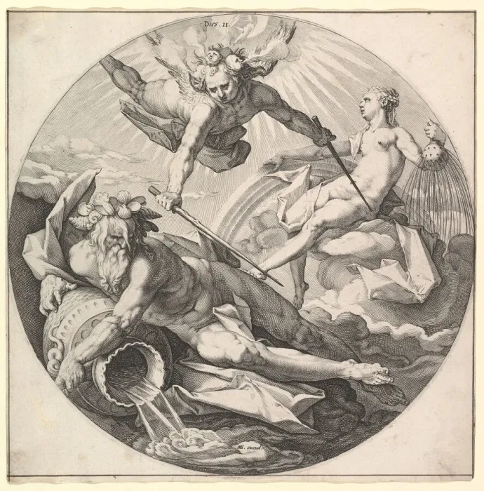 Framed Print : The Second Day (Dies II), from the series The Creation of the World, ca. 1594