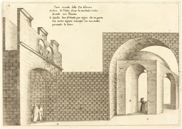 Framed Print : Second Part of the Via Dolorosa, 1619. Creator: Jacques Callot