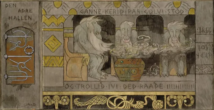 Framed Print : The second Hall, 1902-1904. Creator: Gerhard Munthe Framed Print : The second Hall, 1902-1904. Creator: Gerhard Munthe