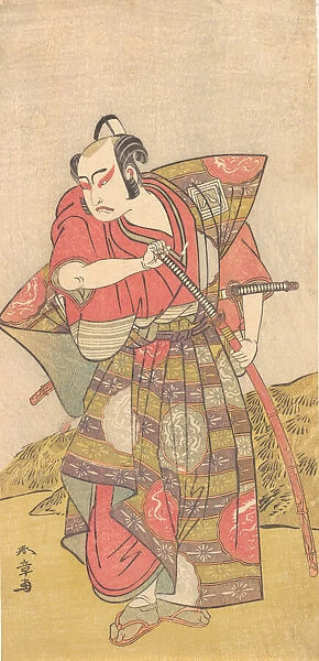 The Second Ichikawa Yaozo as a Samurai Dressed in a Gaudy Kamishimo, probably 1773. Creator: Shunsho
