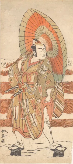 Framed Print : The Second Ichikawa Yaozo as a Samurai Standing in the Snow, probably 1774. Creator: Shunsho Framed Print : The Second Ichikawa Yaozo as a Samurai Standing in the Snow, probably 1774. Creator: Shunsho