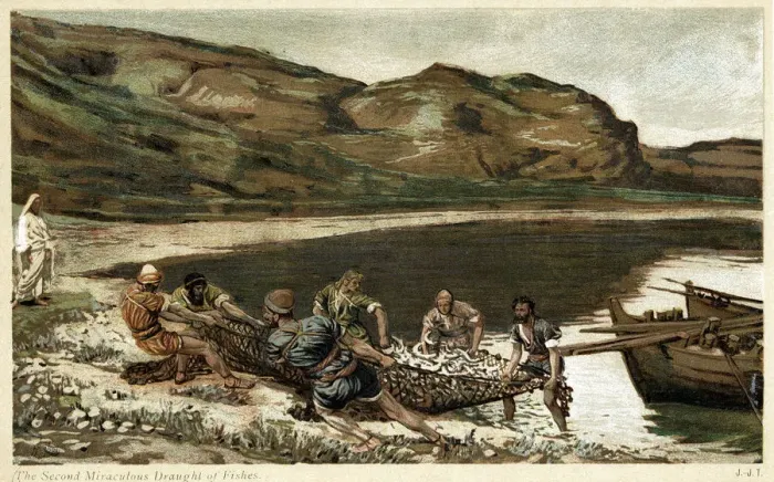 Framed Print : The second miraculous draught of fishes, c1890 Framed Print : The second miraculous draught of fishes, c1890