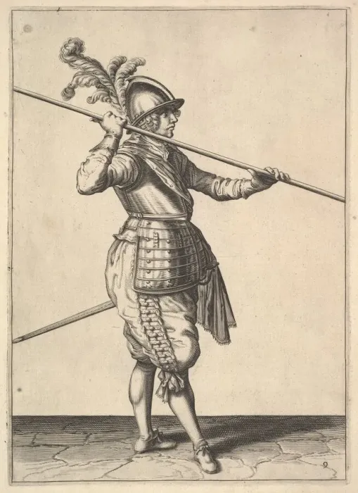 Framed Print : The second movement for bringing the pike on to the shoulder and holding it horizontally Framed Print : The second movement for bringing the pike on to the shoulder and holding it horizontally