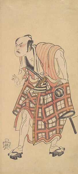 The Second Nakajima Mihoemon as a Man Standing with Head Bent Forward, 1768 or 1769. Creator: Shunsho