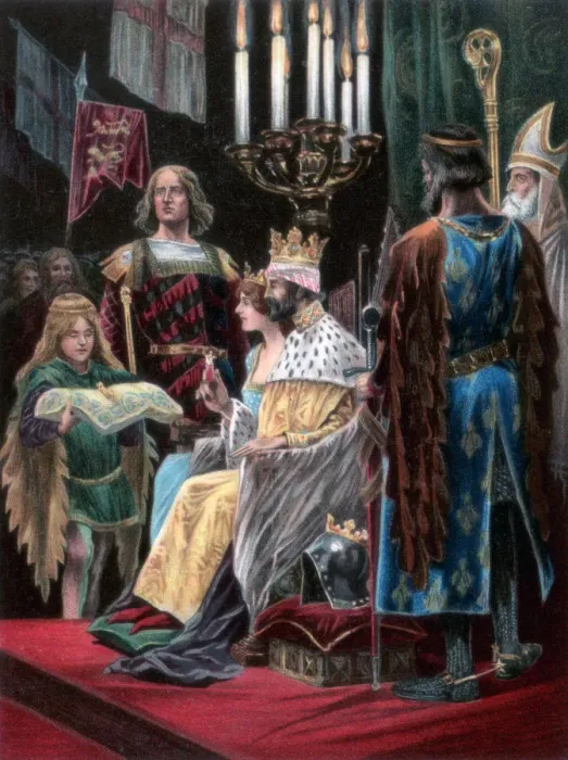 Framed Print : The second oblation by Edward II, Westminster, 25 February 1308, (1902) Framed Print : The second oblation by Edward II, Westminster, 25 February 1308, (1902)