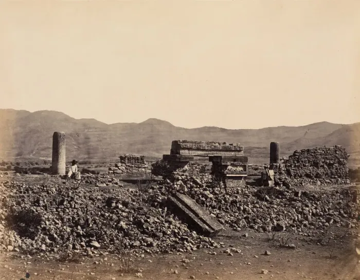 Framed Print : Second Palace at Mitla, Mexico. February 1860. Creator: Desire Charnay