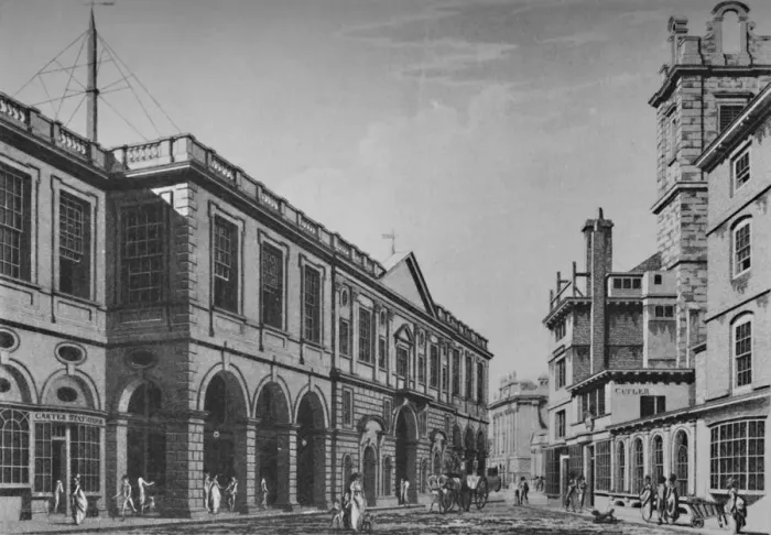 Framed Print : Second Royal Exchange, North Front, in 1798. Showing Exterior of Lloyds Rooms, (1928