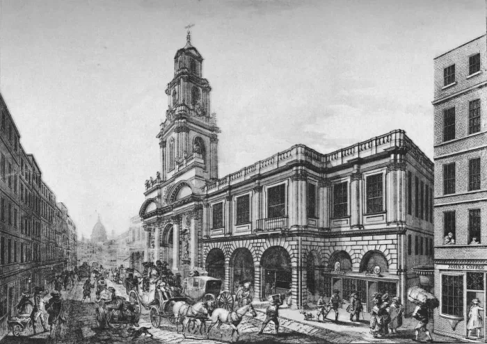 Framed Print : The Second Royal Exchange, South Front, in 1788, (1928) Framed Print : The Second Royal Exchange, South Front, in 1788, (1928)