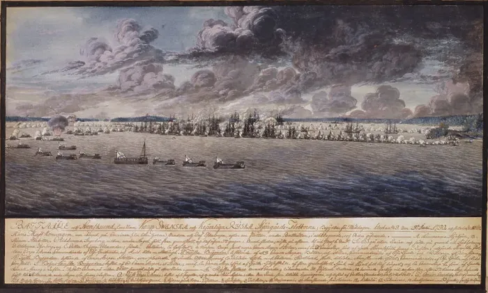 Framed Print : Second Russo-Swedish Battle of Svensksund on 10 July 1790, 1803 Framed Print : Second Russo-Swedish Battle of Svensksund on 10 July 1790, 1803