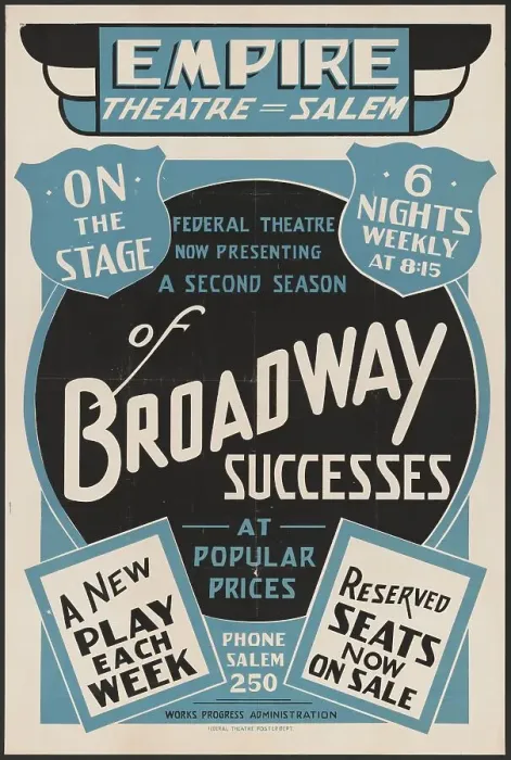 Framed Print : A Second Season of Broadway Sucesses, Salem, MA, [193-]. Creator: Unknown