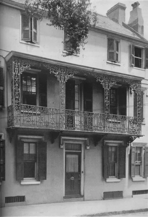 Framed Print : A second storey veranda: wrought iron, Rococo design, 1926 Framed Print : A second storey veranda: wrought iron, Rococo design, 1926