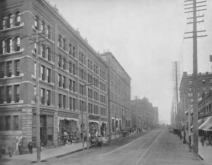 Framed Print : Second Street, Seattle, Washington, c1897. Creator: Unknown Framed Print : Second Street, Seattle, Washington, c1897. Creator: Unknown