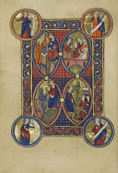 Framed Print : The Second Temptation of Christ; The Third Temptation of Christ; The Raising of... about 1250-1260. Creator: Unknown Framed Print : The Second Temptation of Christ; The Third Temptation of Christ; The Raising of... about 1250-1260. Creator: Unknown